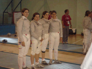 Equipo español de sable femenino en competición